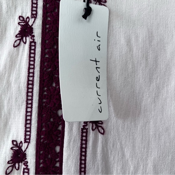 NWT Current Air Embroidered Tunic Dress in Cream and Burgundy size Small - Picture 9 of 15